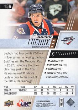 2017-18 Upper Deck CHL - Rainbow #156 Aaron Luchuk Back