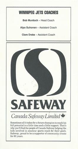 1989-90 Safeway Winnipeg Jets #NNO Coaches Back