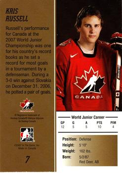 2007 In The Game Going For Gold #7 Kris Russell Back