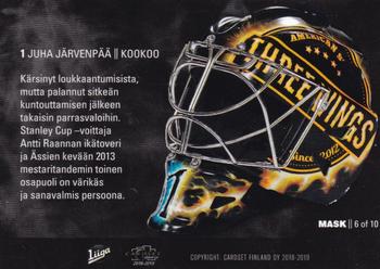 2018-19 Cardset Finland - Masks #MASK6 Juha Järvenpää Back