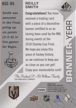 2018-19 SP Game Used - Banner Year Jumbo Relic Stanley Cup #BSC-RS Reilly Smith Back