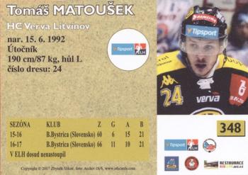 2017-18 OFS Classic - Retro #348 Tomáš Matoušek Back