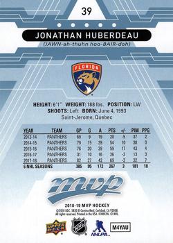 2018-19 Upper Deck MVP - Factory Set Blue #39 Jonathan Huberdeau Back