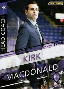 2017-18 Rieck's Printing Reading Royals (ECHL) #30 Kirk MacDonald Front