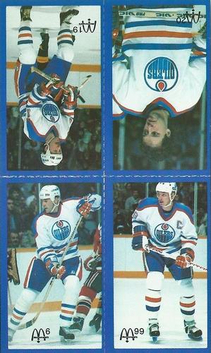 1983-84 McDonald's Edmonton Oilers Stickers - Panels #NNO Rick Chartraw / Wayne Gretzky / Dave Lumley / Willy Lindstrom Front