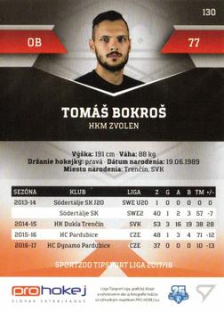 2017-18 SportZoo Tipsport Liga #130 Tomas Bokros Back