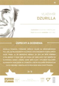 2018 SportZoo Pocta Legendam I. edicia #15 Vladimir Dzurilla Back