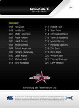 2009-10 Playercards Preview Serie (DEL) #94 Checkliste DEL-All-Stars EU Back