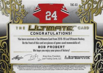 2018-19 Leaf Ultimate - The Ultimate Card #TUC-03 Bob Probert Back