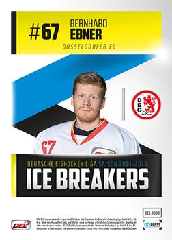 2014-15 Playercards (DEL) - Ice Breakers #DEL-IB03 Bernhard Ebner Back