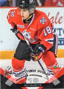 2018-19 Extreme Niagara IceDogs (OHL) #10 Matthew Philip Front