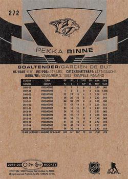 2019-20 O-Pee-Chee #272 Pekka Rinne Back
