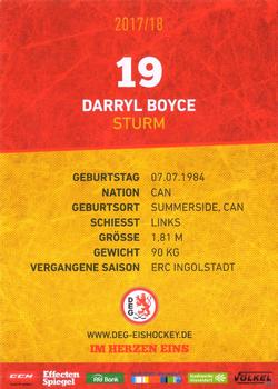 2017-18 Dusseldorfer EG Postcards #NNO Darryl Boyce Back