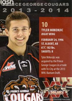 2013-14 Subway Prince George Cougars (WHL) #NNO Tyler Mrkonjic Back