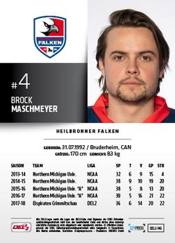 2018-19 Playercards (DEL2) #146 Brock Maschmeyer Back