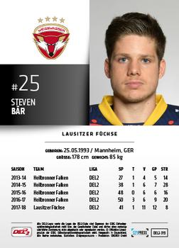 2018-19 Playercards (DEL2) #319 Steven Bär Back