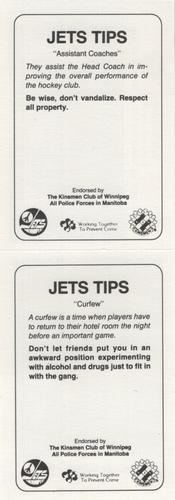 1988-89 Winnipeg Jets Police - Panels #NNO Bill Sutherland / Bruce Southern / Rick St. Croix / Randy Gilhen Back