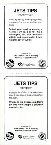 1985-86 Winnipeg Jets Police - Panels #NNO Anssi Melametsa / Tim Watters Back