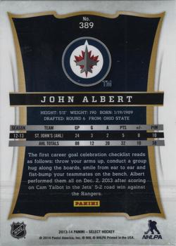 2013-14 Panini Rookie Anthology - Select Update Toronto Spring Expo Cracked Ice #389 John Albert Back