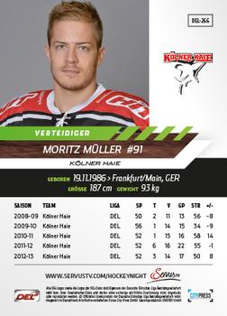 2013-14 Playercards Basic Serie (DEL) #DEL-266 Moritz Müller Back
