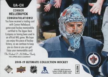 2018-19 Upper Deck Ultimate Collection - Ultimate Access Jersey #UA-CH Connor Hellebuyck Back