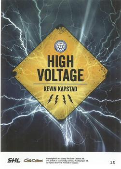 2014-15 SHL Elitset - High Voltage #10 Kevin Kapstad Back