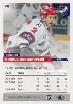 2019-20 Cardset Finland Series 1 #002 Markus Kankaanperä Back