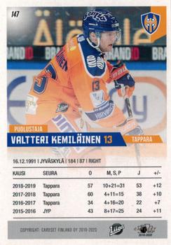 2019-20 Cardset Finland Series 1 #147 Valtteri Kemiläinen Back