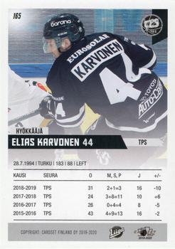 2019-20 Cardset Finland Series 1 #165 Elias Karvonen Back