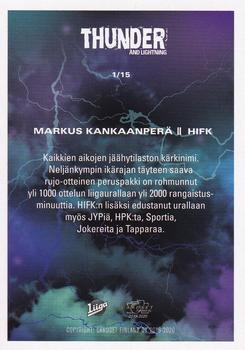 2019-20 Cardset Finland Series 1 - Thunder and Lightning #1 Markus Kankaanperä Back