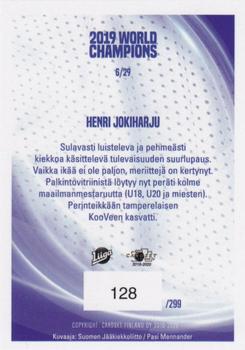 2019-20 Cardset Finland Series 1 - 2019 World Champions #6 Henri Jokiharju Back