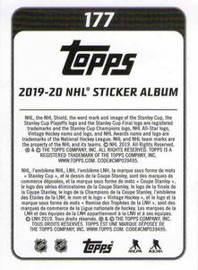 2019-20 Topps NHL Sticker Collection #177 Frans Nielsen Back