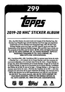 2019-20 Topps NHL Sticker Collection #299 Jesper Bratt Back