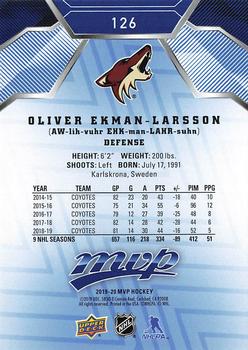 2019-20 Upper Deck MVP - Blue #126 Oliver Ekman-Larsson Back