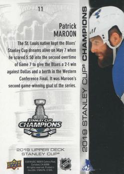 2019 Upper Deck Stanley Cup Champions Box Set #11 Patrick Maroon Back