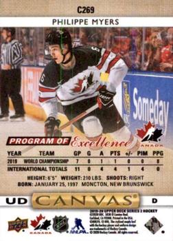 2019-20 Upper Deck - UD Canvas #C269 Philippe Myers Back