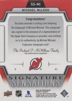 2019-20 Upper Deck - Signature Sensations #SS-MI Michael McLeod Back