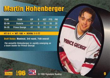 1995 Signature Rookies Draft 96 #9 Martin Hohenberger Back