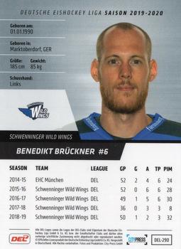 2019-20 Playercards (DEL) #DEL-290 Benedikt Bruckner Back