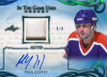 2019-20 Leaf In The Game Used - Autographs - Blue Spectrum Foil #UA-PC1 Paul Coffey Front