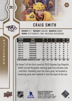 2019-20 Upper Deck - Speckled Rainbow Foil #392 Craig Smith Back