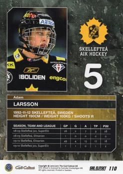 2010-11 SHL Elitset - Limited Edition #110 Adam Larsson Back