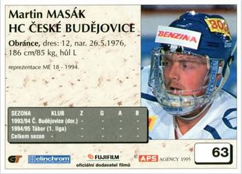 1995-96 APS Extraliga (Czech) #63 Martin Masak Back