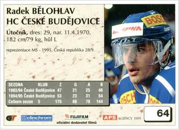 1995-96 APS Extraliga (Czech) #64 Radek Belohlav Back