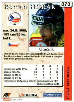1995-96 APS Extraliga (Czech) #373 Roman Horak Back