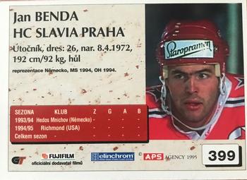 1995-96 APS Extraliga (Czech) #399 Jan Benda Back