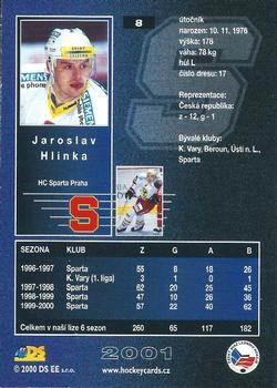 2000-01 Czech DS Extraliga #8 Jaroslav Hlinka Back