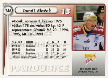2001-02 Czech OFS #246 Tomas Blazek Back