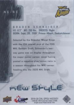 2019-20 SP Game Used CHL - 2000-01 New Style Tribute Orange #NS-BS Braden Schneider Back