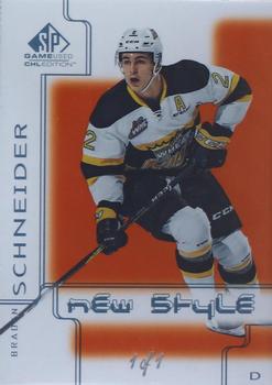 2019-20 SP Game Used CHL - 2000-01 New Style Tribute Orange #NS-BS Braden Schneider Front